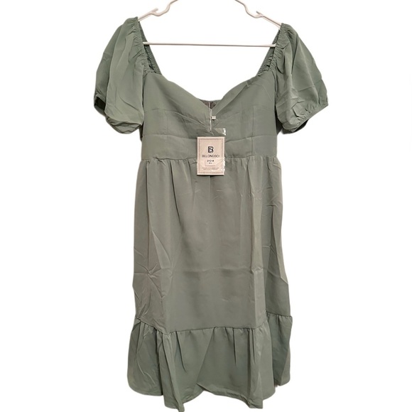 NWT Women’s Chiffon Peasant Bodice,Square & Sweetheart Neck Dress - Picture 2 of 6